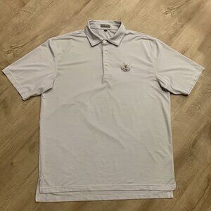 Peter Millar Summer Comfort Polo Shirt Men's Large L Purple White The Golf Club